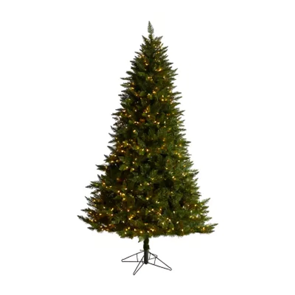 Nearly Natural Faux 7 1/2 Foot Pre-Lit Spruce Christmas Tree