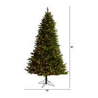 Nearly Natural Faux 7 1/2 Foot Pre-Lit Spruce Christmas Tree