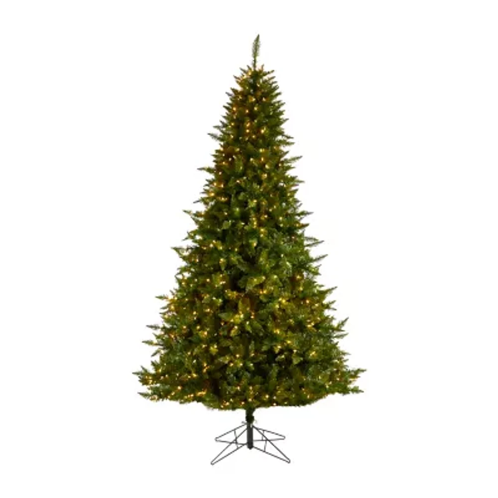 Nearly Natural Green Faux 9 Foot Pre-Lit Spruce Christmas Tree