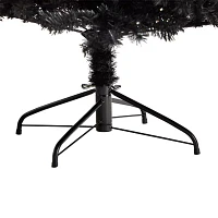 Nearly Natural Black Faux Foot Pre-Lit Christmas Tree