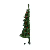 Nearly Natural Flat Back Faux Foot Pre-Lit Pine Christmas Tree