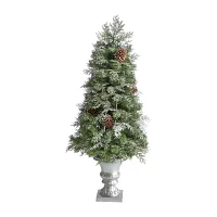 Nearly Natural Faux 4 Foot Pre-Lit Pine Christmas Tree