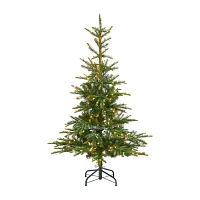 Nearly Natural Layered Faux 5 Foot Pre-Lit Spruce Christmas Tree