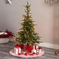 Nearly Natural Layered Faux 5 Foot Pre-Lit Spruce Christmas Tree