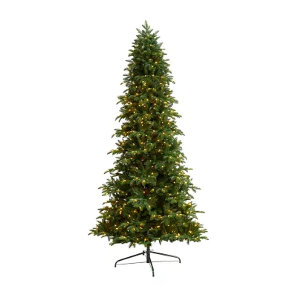 Nearly Natural Faux 9 Foot Pre-Lit Fir Christmas Tree