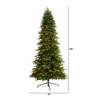 Nearly Natural Faux 9 Foot Pre-Lit Fir Christmas Tree