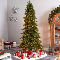 Nearly Natural Faux 9 Foot Pre-Lit Fir Christmas Tree