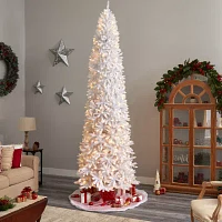 Nearly Natural Slim White Faux Foot Pre-Lit Christmas Tree