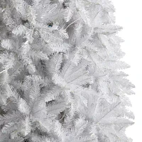 Nearly Natural Slim White Faux 12 Foot Pre-Lit Christmas Tree