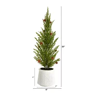 Nearly Natural Faux In Planter 2 Foot Cedar Christmas Tree