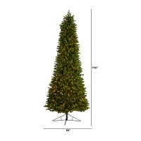 Nearly Natural Slim Faux 9 1/2 Foot Pre-Lit Spruce Christmas Tree