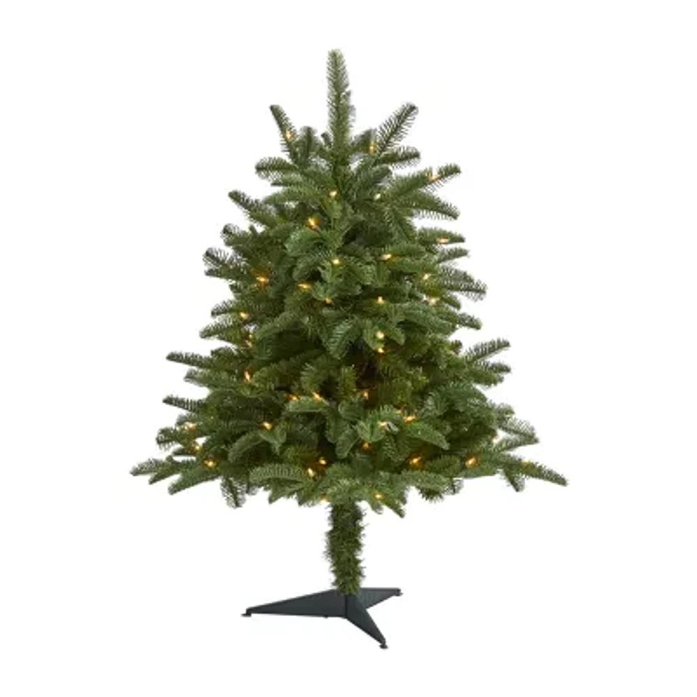 Nearly Natural Faux 3 Foot Pre-Lit Spruce Christmas Tree