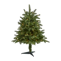 Nearly Natural Faux 3 Foot Pre-Lit Spruce Christmas Tree