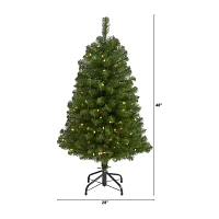 Nearly Natural Faux Douglas 4 Foot Pre-Lit Fir Christmas Tree