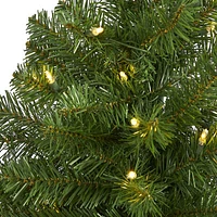 Nearly Natural Faux Douglas 4 Foot Pre-Lit Fir Christmas Tree