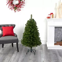 Nearly Natural Faux Douglas 4 Foot Pre-Lit Fir Christmas Tree