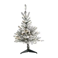 Nearly Natural Faux 3 Foot Pre-Lit Spruce Christmas Tree