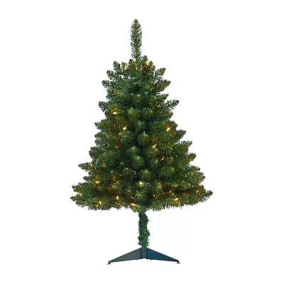 Nearly Natural Faux 3 Foot Pre-Lit Spruce Christmas Tree