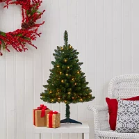 Nearly Natural Faux 3 Foot Pre-Lit Spruce Christmas Tree