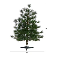 Nearly Natural Faux 3 Foot Pine Christmas Tree