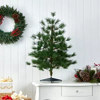 Nearly Natural Faux 3 Foot Pine Christmas Tree