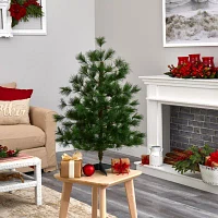 Nearly Natural Faux 3 Foot Pine Christmas Tree