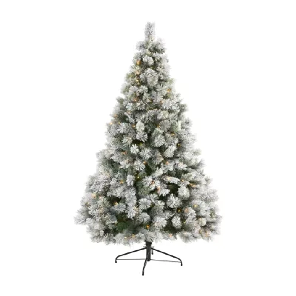 Nearly Natural Faux 7 Foot Pre-Lit Pine Christmas Tree