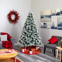 Nearly Natural Faux 7 Foot Pre-Lit Pine Christmas Tree