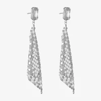 Bijoux Bar Silver Tone Womens Glass Hypoallergenic Drop Earrings