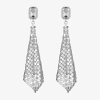 Bijoux Bar Silver Tone Womens Glass Hypoallergenic Drop Earrings