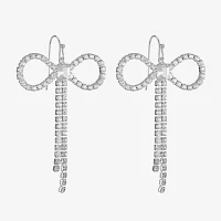 Bijoux Bar Silver Tone Glass Bow Drop Earrings