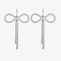 Bijoux Bar Silver Tone Glass Bow Drop Earrings