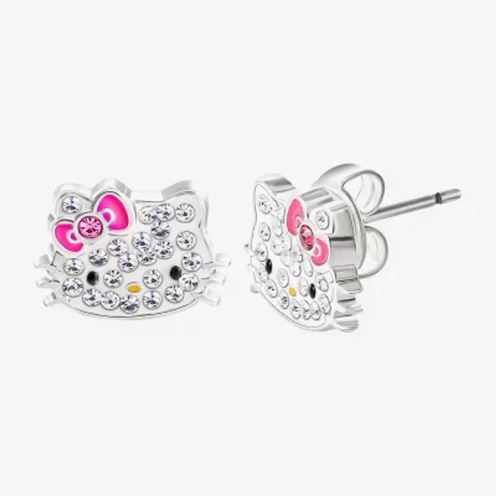 Crystal 8.6mm Bow Hello Kitty Stud Earrings
