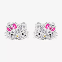 Crystal 8.6mm Bow Hello Kitty Stud Earrings