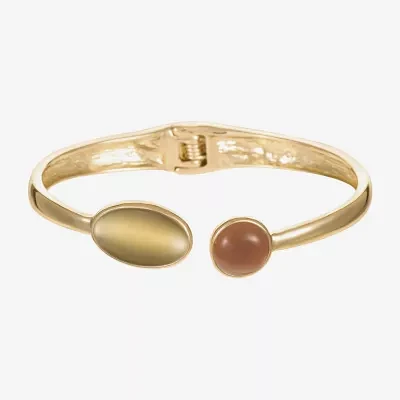 Liz Claiborne Gold Tone Oval Cuff Bracelet