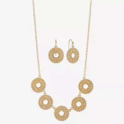 Liz Claiborne Collar Necklace And Drop Earring Womens Round 2-pc. Jewelry Set