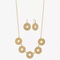 Liz Claiborne Collar Necklace And Drop Earring Womens Round 2-pc. Jewelry Set