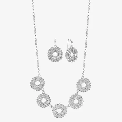 Liz Claiborne Collar Necklace And Drop Earring Womens Round 2-pc. Jewelry Set