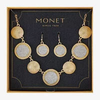 Monet Jewelry Two Tone Collar Necklace And Drop Earring 2-pc. Round Jewelry Set