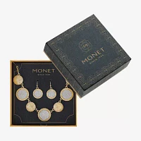 Monet Jewelry Two Tone Collar Necklace And Drop Earring 2-pc. Round Jewelry Set