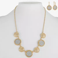 Monet Jewelry Two Tone Collar Necklace And Drop Earring 2-pc. Round Jewelry Set