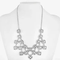 Monet Jewelry Silver Tone Glass 18 Inch Cable Statement Necklace