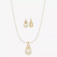 Liz Claiborne Open Work Pendant Necklace And Drop Earring 2-pc. Jewelry Set