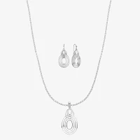 Liz Claiborne Open Work Pendant Necklace And Drop Earring Womens 2-pc. Jewelry Set