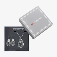 Liz Claiborne Open Work Pendant Necklace And Drop Earring Womens 2-pc. Jewelry Set
