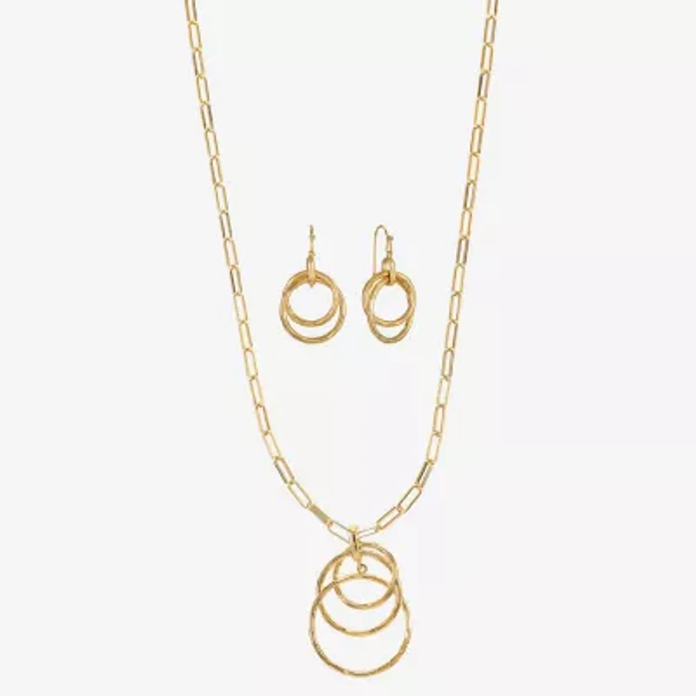 Liz Claiborne Pendant Necklace And Drop Earring 2-pc. Round Jewelry Set