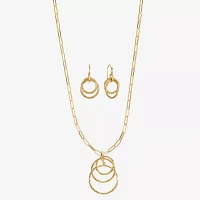 Liz Claiborne Pendant Necklace And Drop Earring 2-pc. Round Jewelry Set