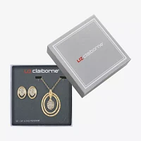 Liz Claiborne Orbital Pendant Necklace And Stud Earring 2-pc. Glass Jewelry Set