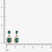 Monet Jewelry Glass Oval Drop Earrings