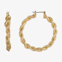 Monet Jewelry Gold Tone Braided Hoop Earrings